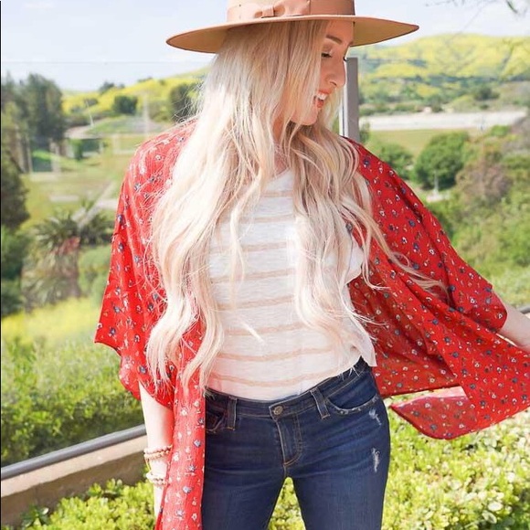 Ruffle Sleeve Super Soft Striped Tee - Picture 3 of 3